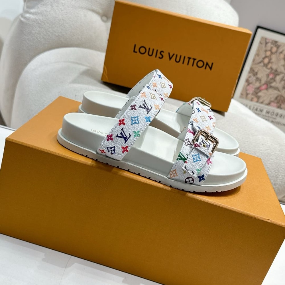 Louis Vuitton X Takashi Murakami Bom Dia Flat Comfort Mule White 1agxtv