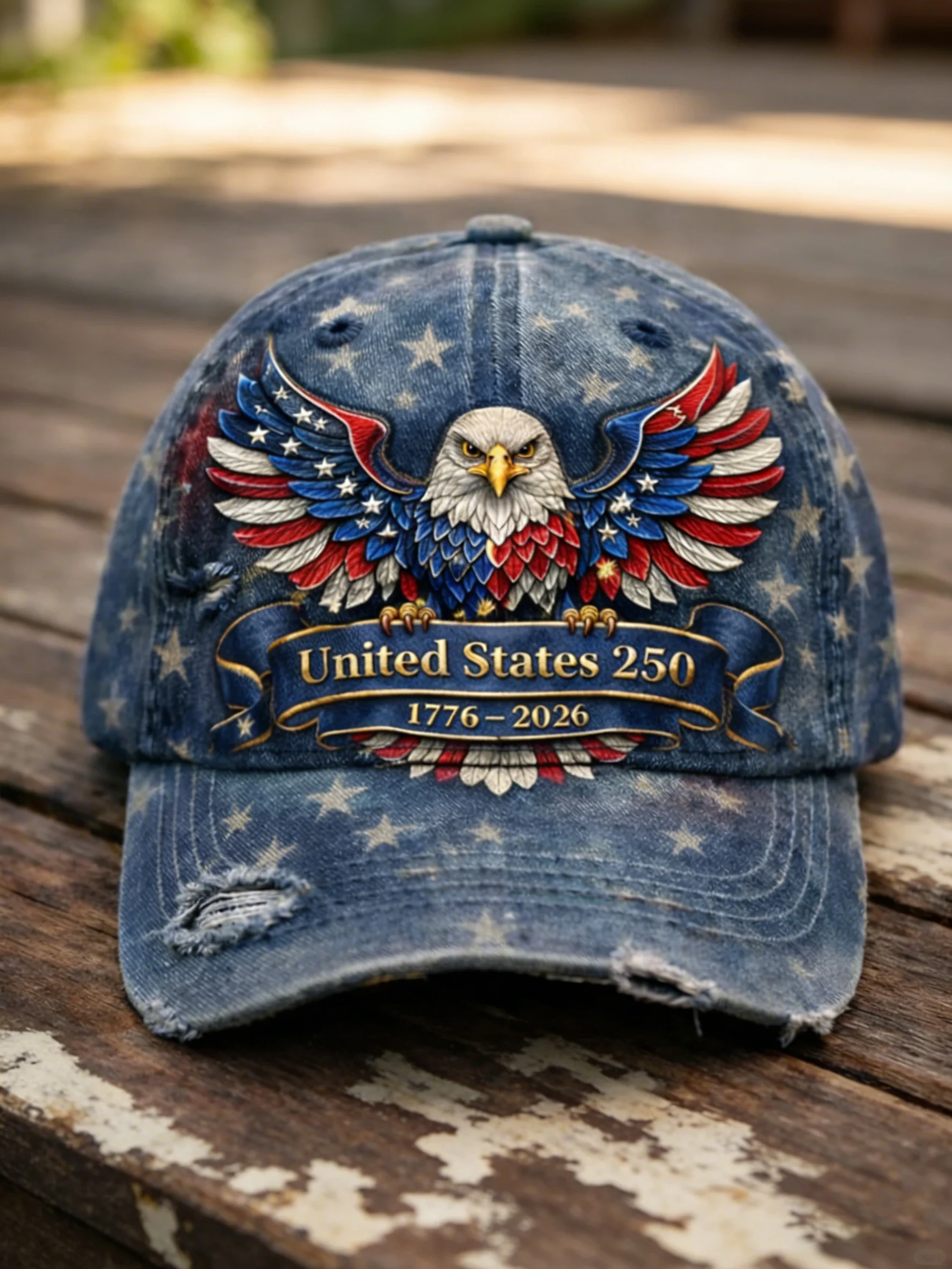 Unisex casual hat with 250th anniversary print