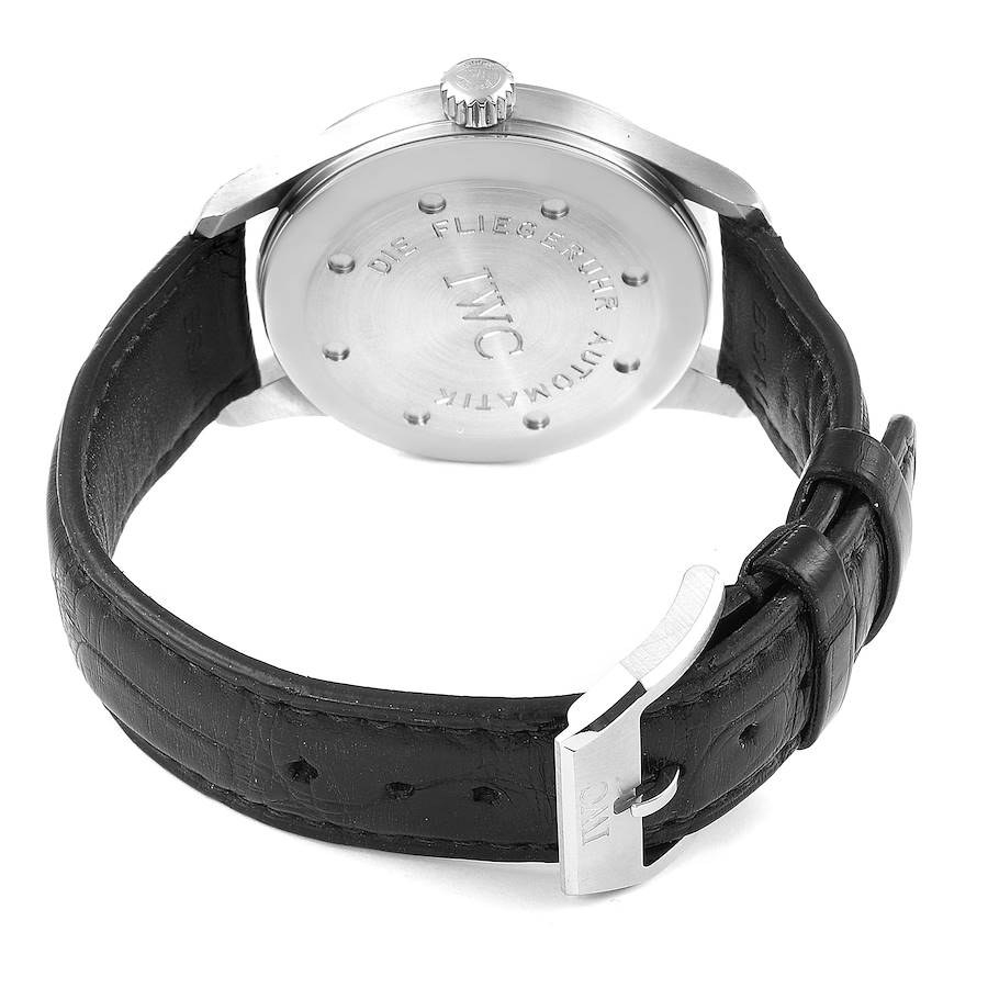 IWC Mark XV Spitfire Silver Dial Black Strap Steel Mens Watch IW325313