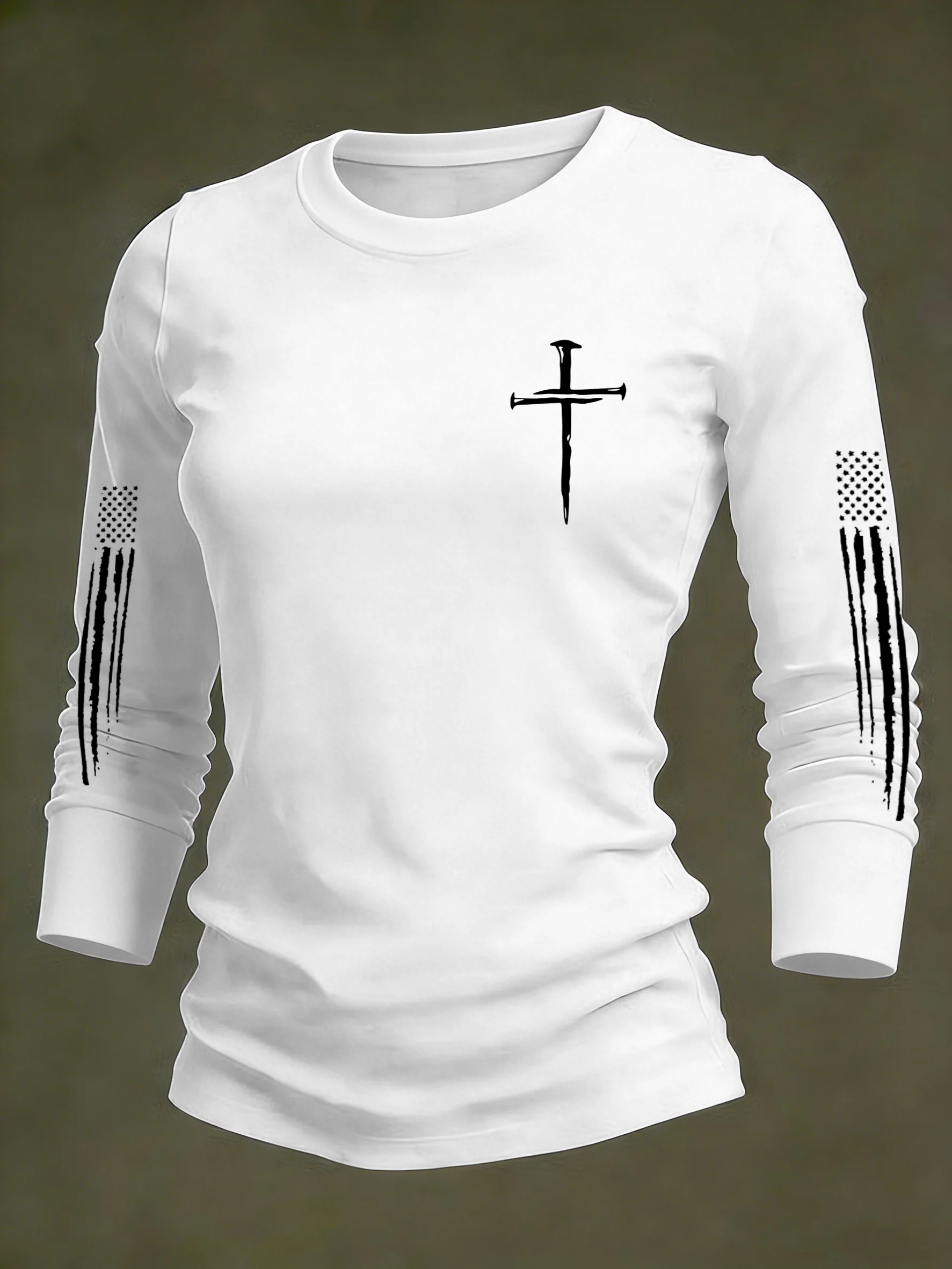 Women's 250th Anniversary National Flag Print Casual Long-Sleeved T-Shirt