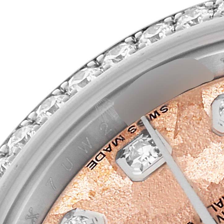 Rolex Datejust Steel Pink Gold Crystal Diamond Ladies Watch 179384