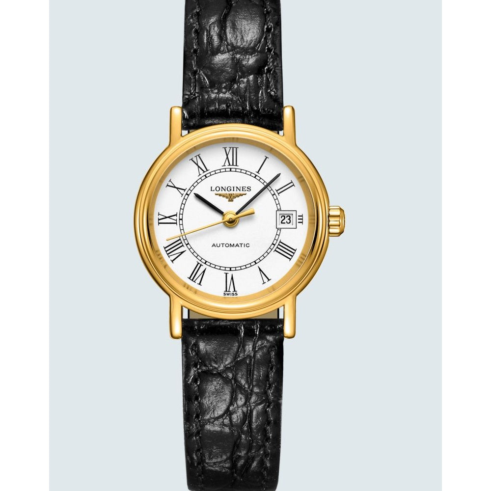 Longines Women's L4.321.2.11.2Presence Black Leather Watch