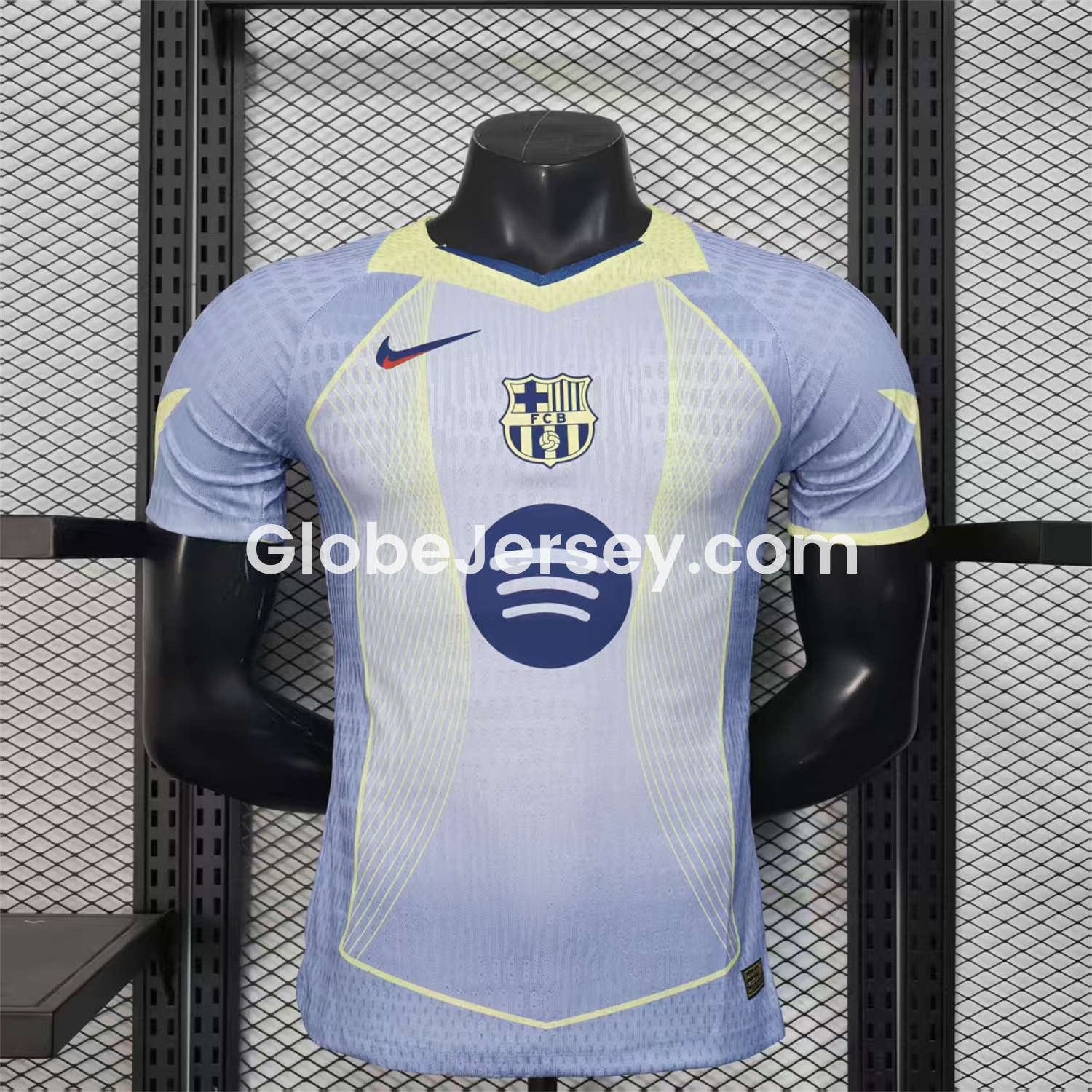 Barcelona 25-26 T90 Blue and White Gradient and Yellow Lines Special Jersey - Player Version