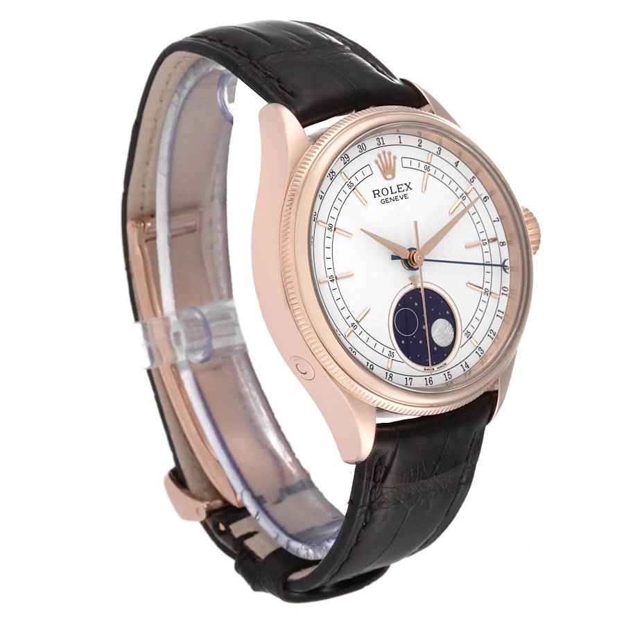 Rolex Cellini Moonphase White Dial Rose Gold 39mm Mens Watch 50535 New