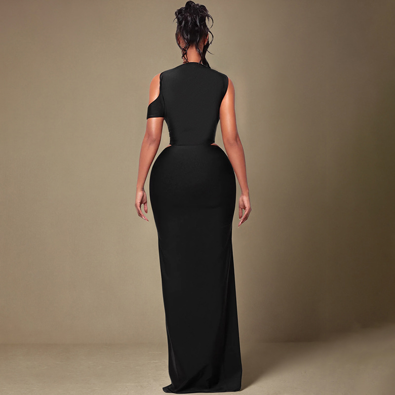 Women Hollow-Out One-Sleeve Sexy Dress