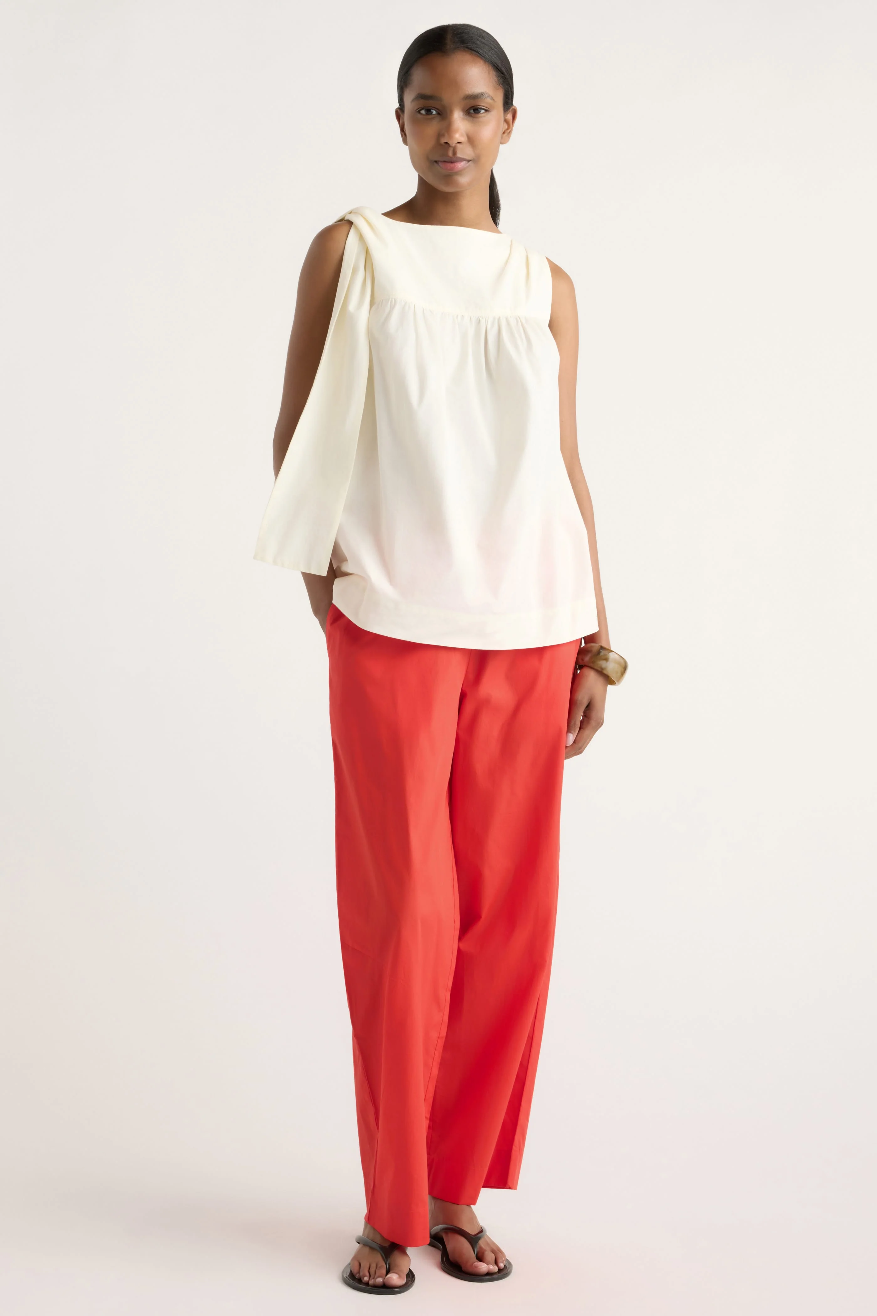 Florence Tie-Shoulder Cotton Blouse