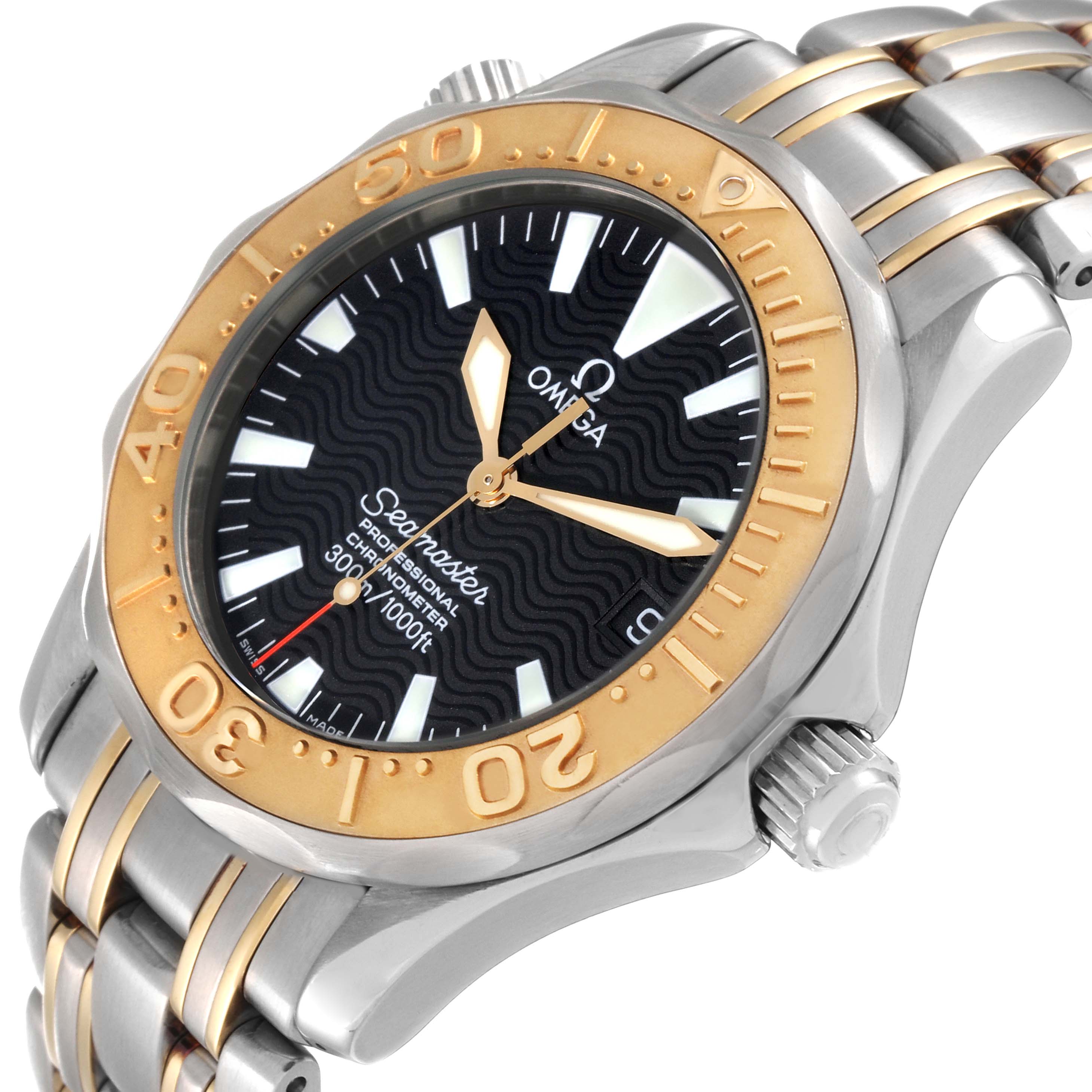 Omega Seamaster Yellow Gold Steel Mens Watch 36.25 MM 2453.50.00