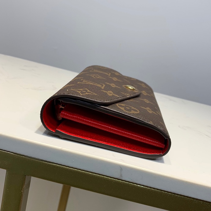 Louis Vuitton Sarah Wallet Monogram Canvas Coquelicot Red 19Cm M62236
