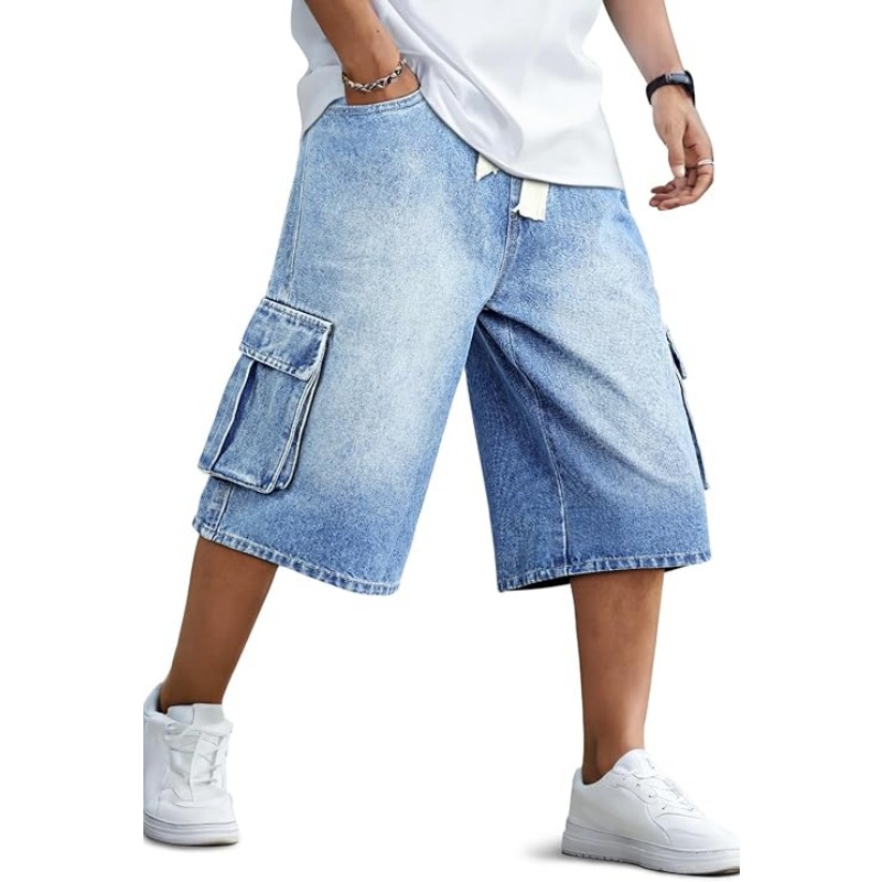 Mens Baggy Jean Shorts