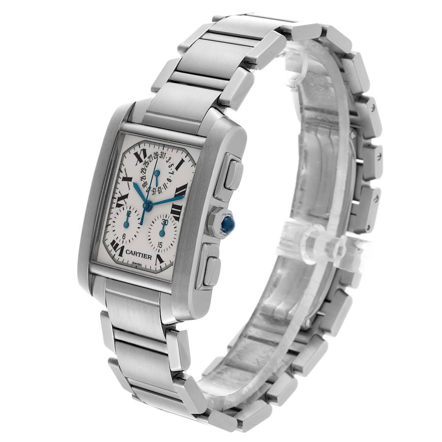 Cartier Tank Francaise Chronoflex Chronograph Steel Mens Watch W51001Q3