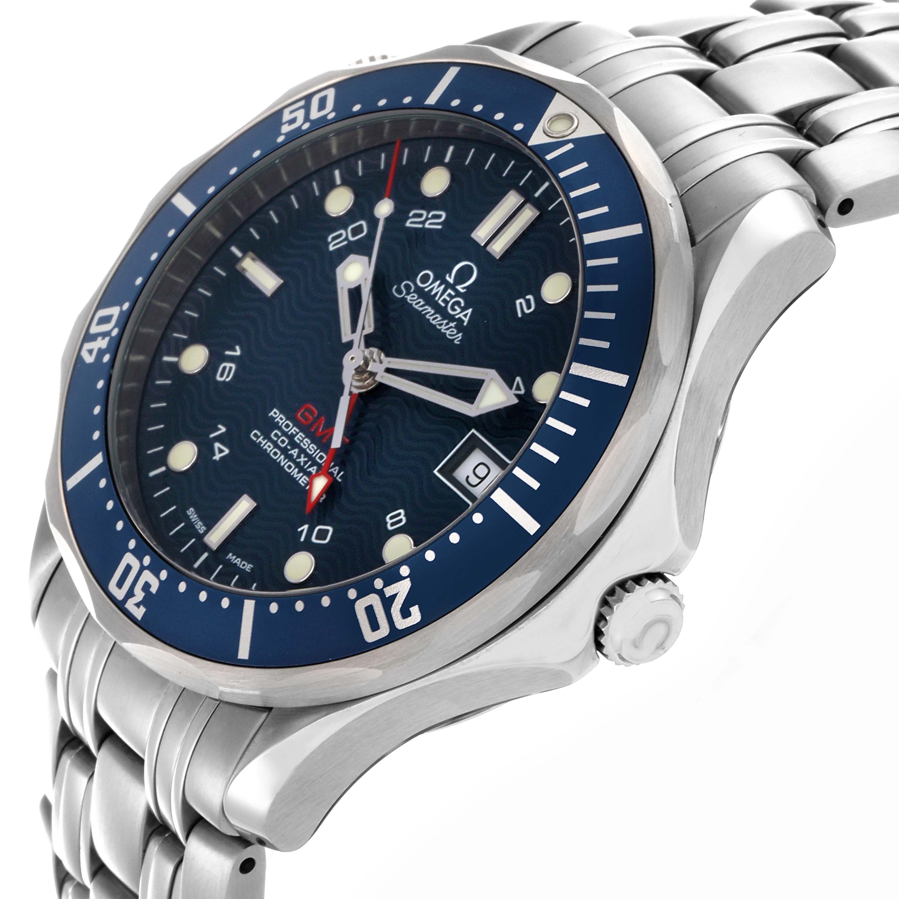 Omega Seamaster Diver 300M GMT Blue Dial Steel Mens Watch 41.0 MM 2535.80.00