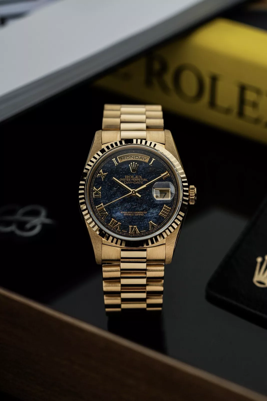 Rolex Day-Date 36mm Rare Aventurine Stone Dial President 18k Gold Ref. 18238