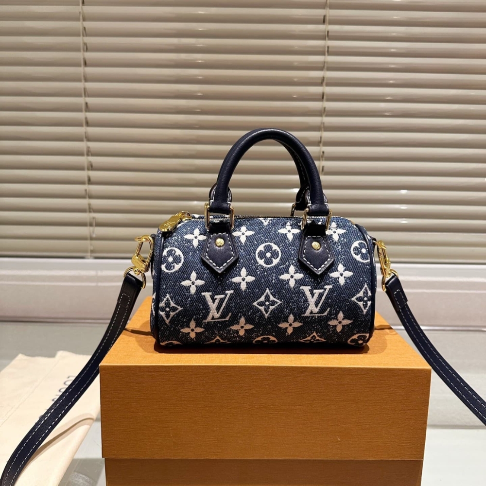 Louis Vuitton Nano Speedy Denim Blue 17Cm M81168