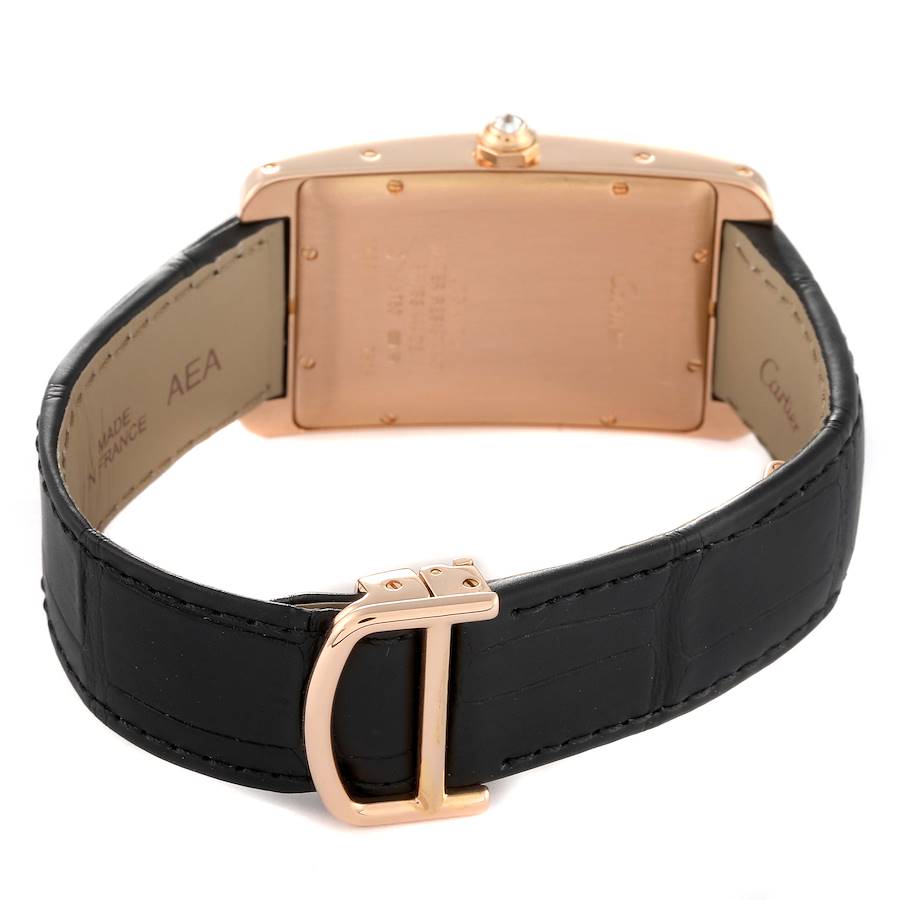 Cartier Tank Americaine Large Rose Gold Diamond Mens Watch WB704851