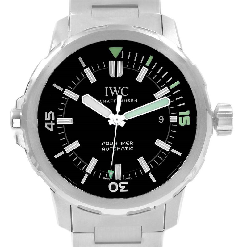 IWC Aquatimer Black Dial Automatick Steel Mens Watch IW329002