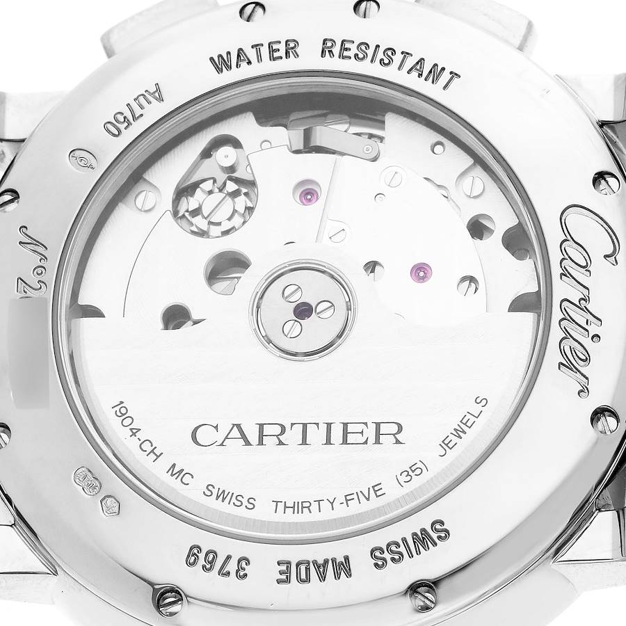 Cartier Rotonde Chronograph White Gold Blue Dial Mens Watch W1556239