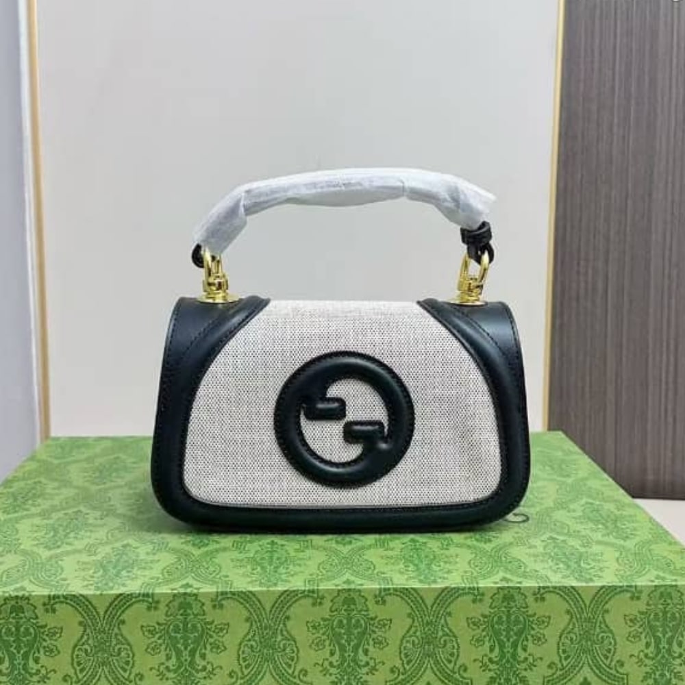 Gucci Blondie Mini Shoulder Bag Natural Black 22Cm 815700 Haakf 2546