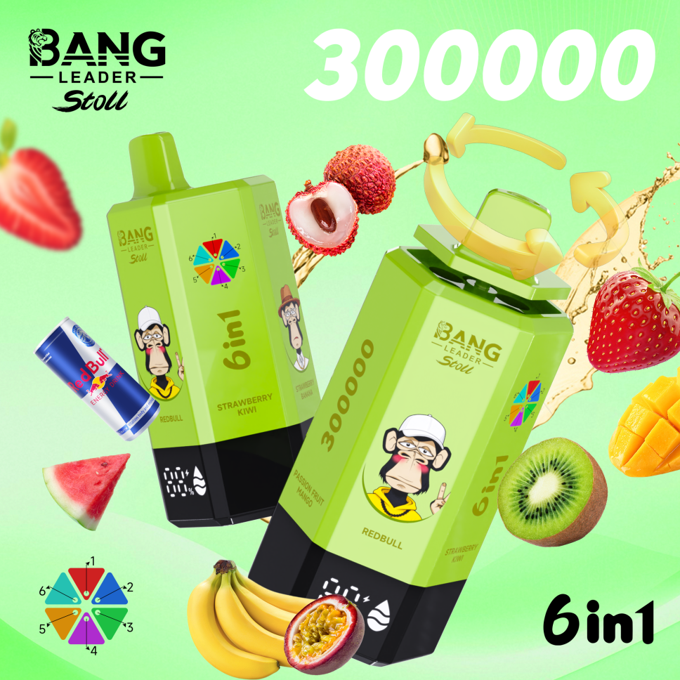 Bang Leader Stoll 300K Puffs 6-in-1 Prefilled Vape Device - 6 Flavours, Rechargeable, 650mAh