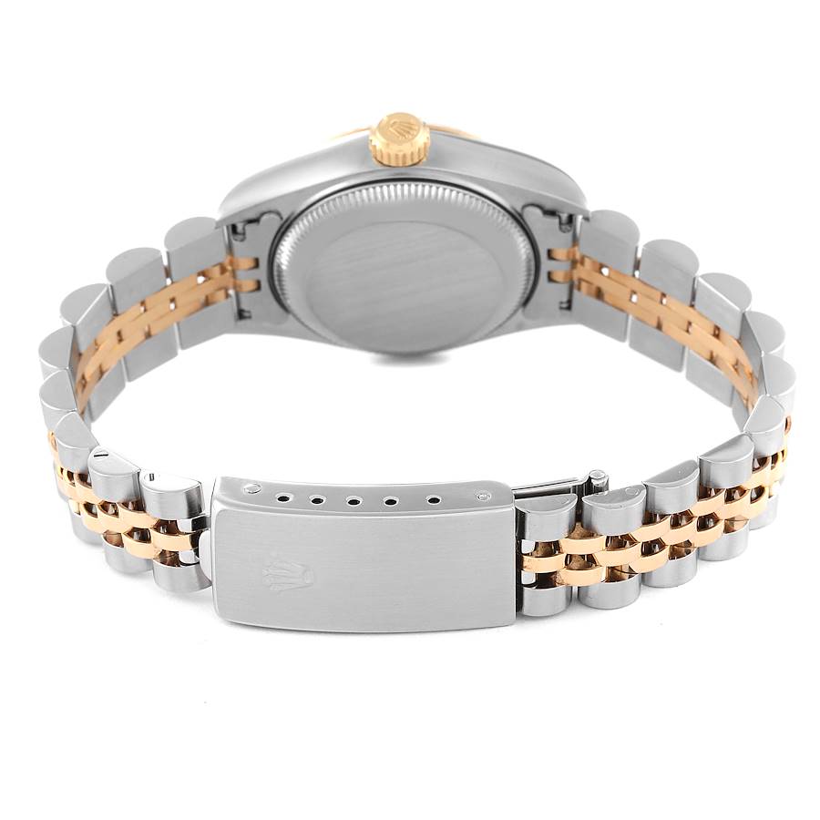 Rolex Datejust Steel Yellow Gold Champagne Roman Dial Ladies Watch 69173 Papers