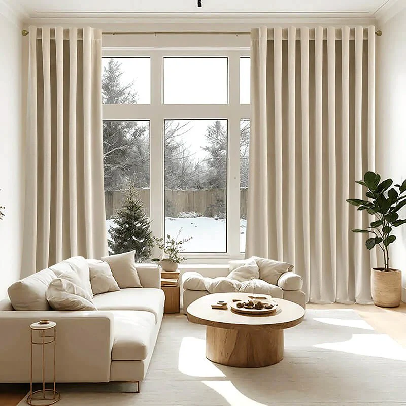 Custom Velvet Curtains Luxury Blackout Curtains  (2 Panels) - Grey