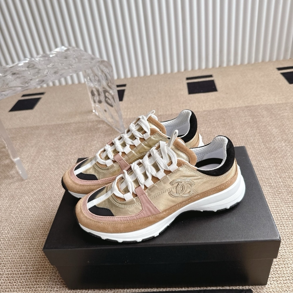 Chanel Sneaker Gold Beige And Black G46609 B21320 U2406