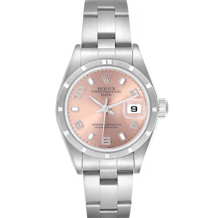 Rolex Date Salmon Dial Oyster Bracelet Steel Ladies Watch 79190
