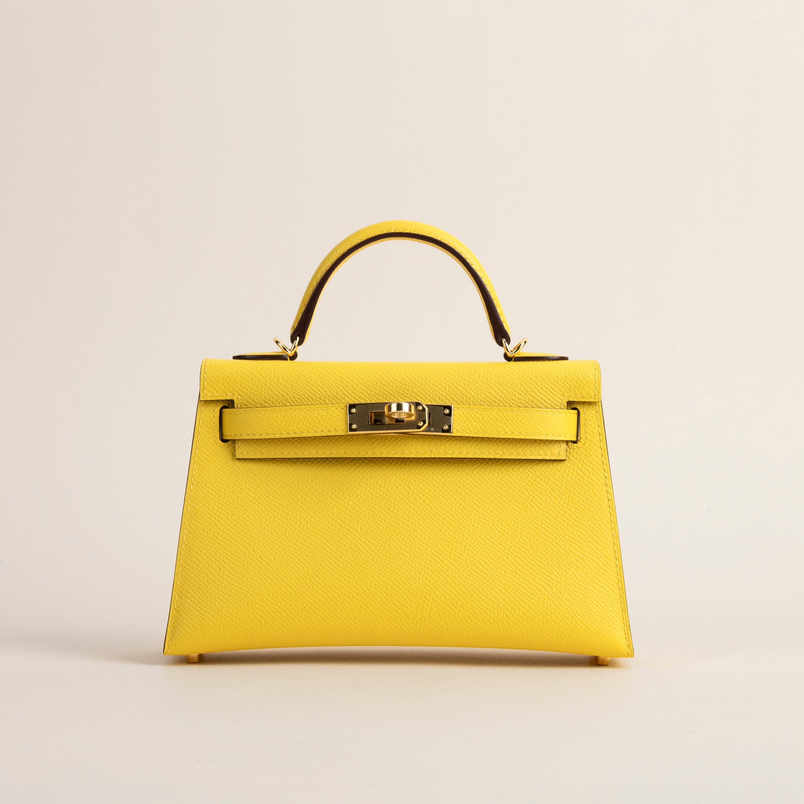 Kelly mini 2 epsom Jaune de Naples GHW