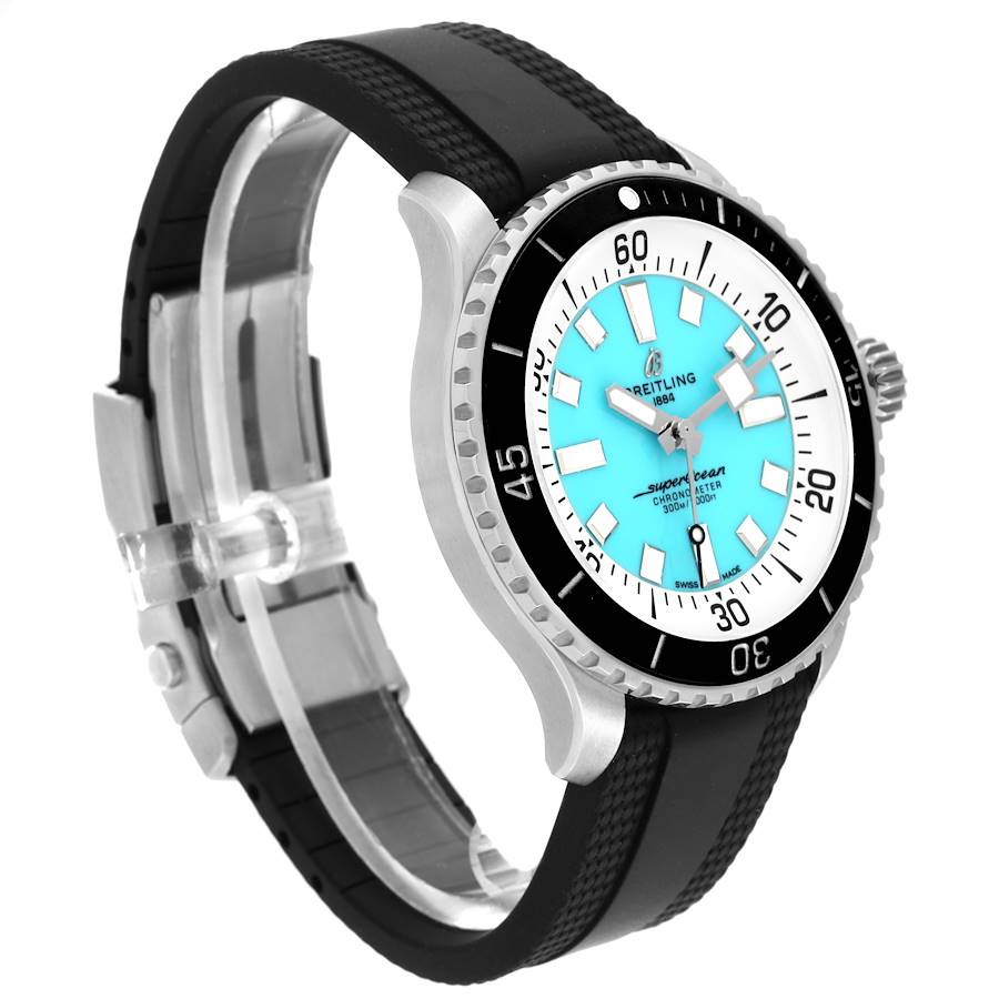 Breitling Superocean 44 Turquoise Dial Steel Mens Watch A17376