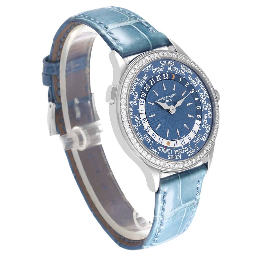 Patek Philippe World Time Complications White Gold Diamond Watch 7130 7130G