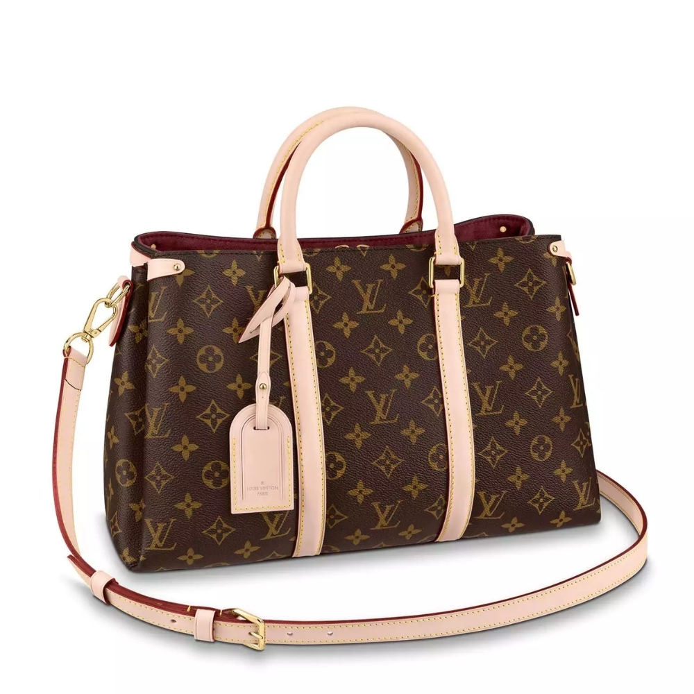 Louis Vuitton Soufflot MM Monogram Canvas Handle Bag Pink 36cm M44816