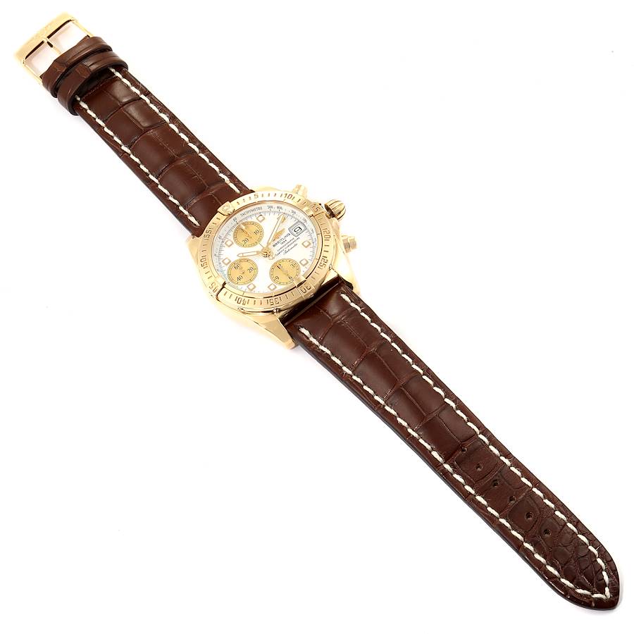 Breitling Windrider Cockpit Yellow Gold Mother of Pearl Mens Watch K13358