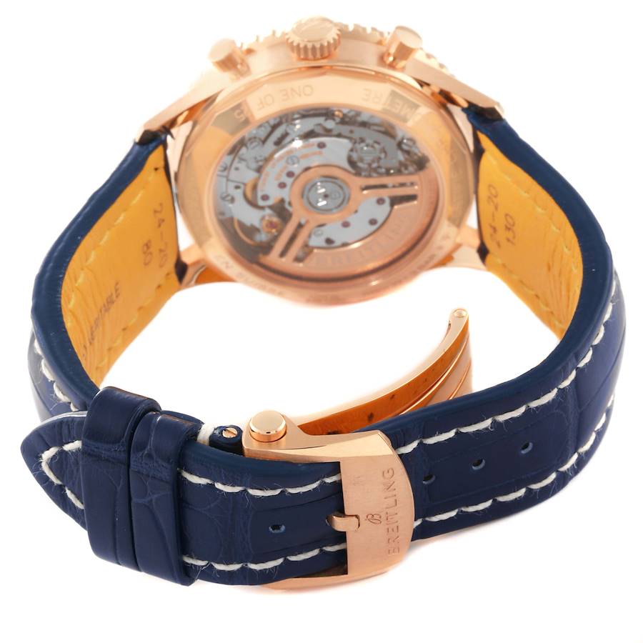 Breitling Navitimer B01 41mm Limited Edition Rose Gold Brown Dial Mens Watch RB0139