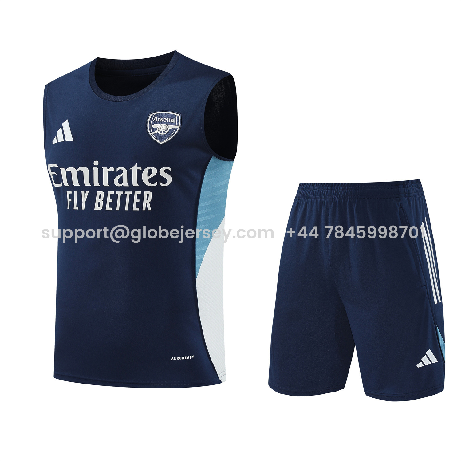 Arsenal 25-26 Vest Training Set - Deep Blue Vest and Shorts