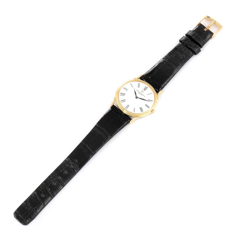 Vacheron Constantin 18K Yellow Gold Ultra Thin White Dial Mens Watch 33216