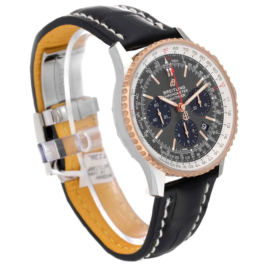 Breitling Navitimer 01 Grey Dial Steel Rose Gold Mens Watch UB0121