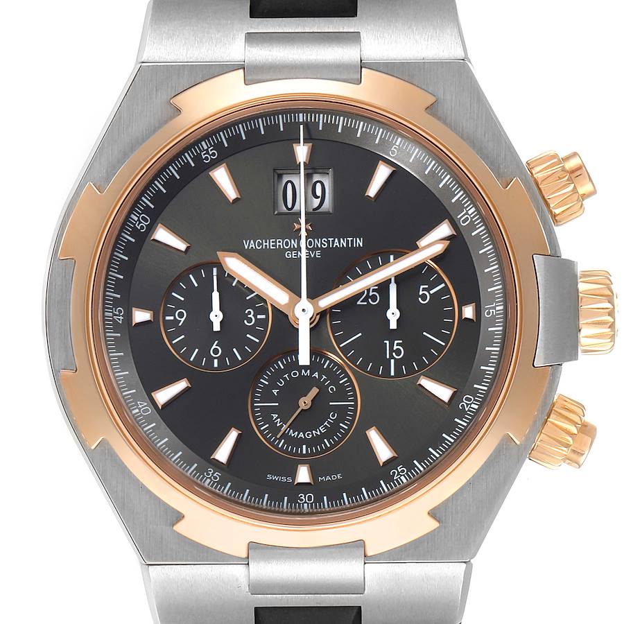 Vacheron Constantin Overseas Steel Rose Gold Grey Dial Watch 49150