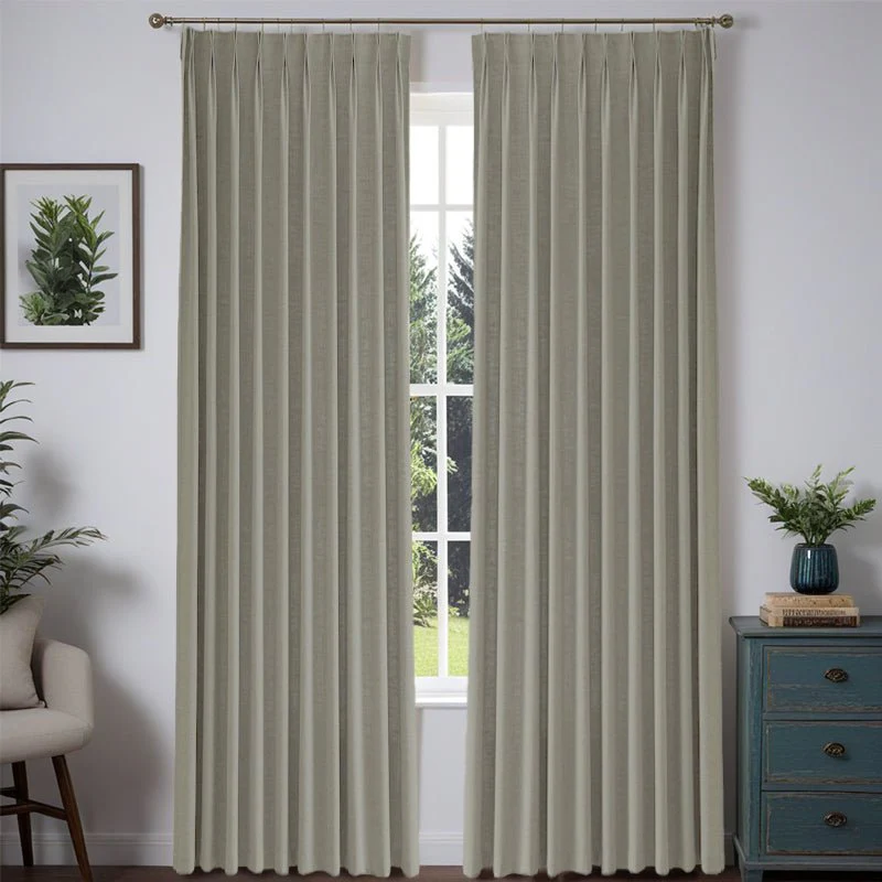 Custom Heavyweight Linen Drape Pleated