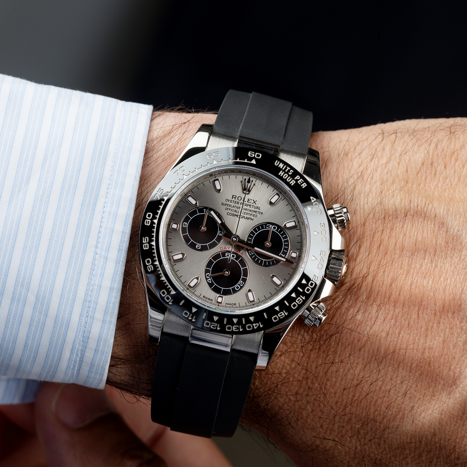 ??Limited Time Offer -Rolex Daytona White Gold Steel Grey Dial Oysterflex Strap 116519ln-0027