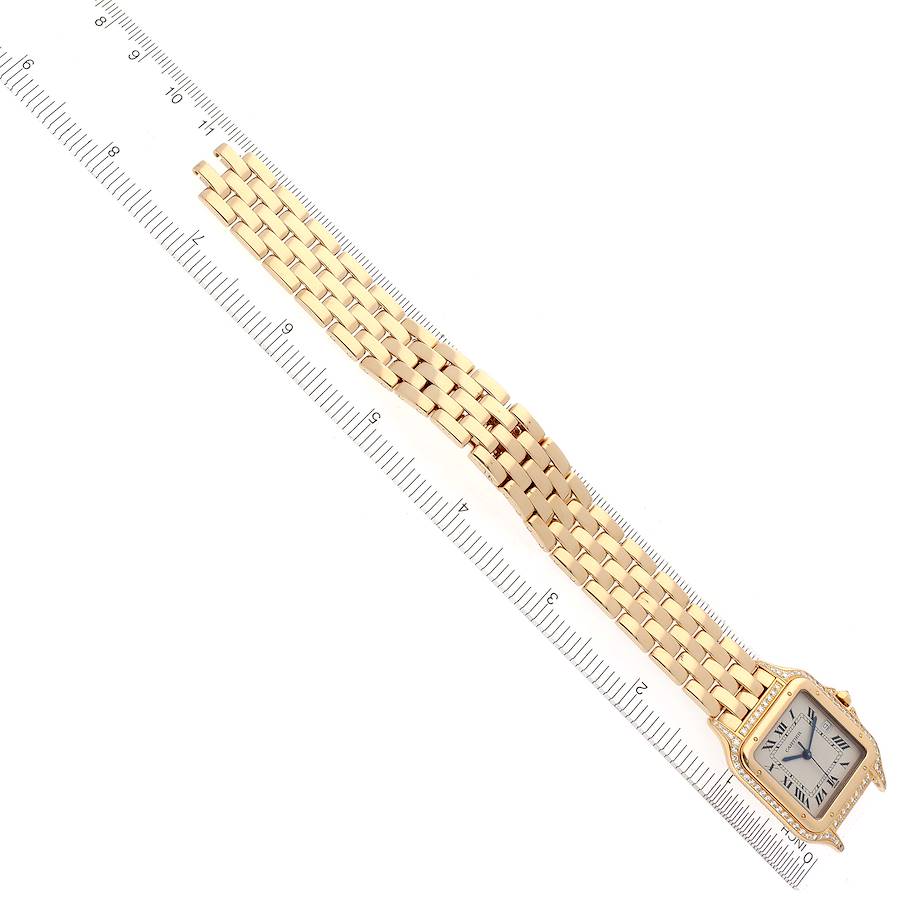 Cartier Panthere Yellow Gold Diamond Mens Watch 883969