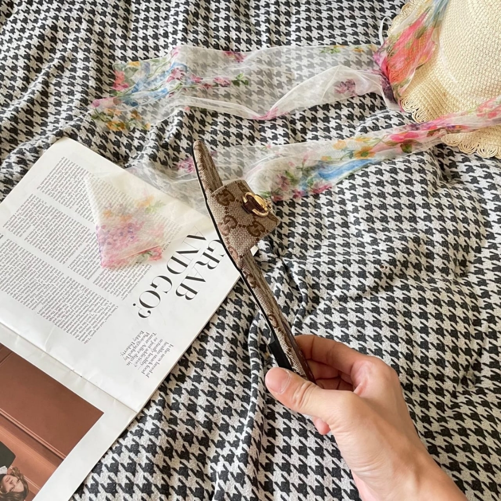 Gucci Women’s Slide Sandal With Horsebit Beige And Dark Brown GG Canvas 835828 FAB10 2543