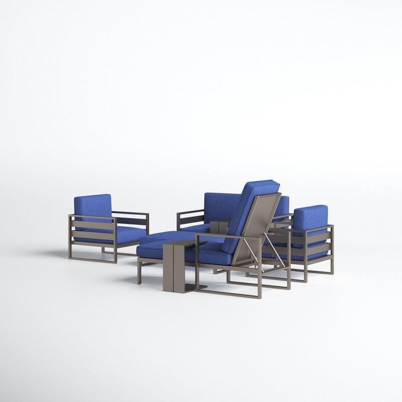 Aves Metal 5 - Person Seating Group with Cushions