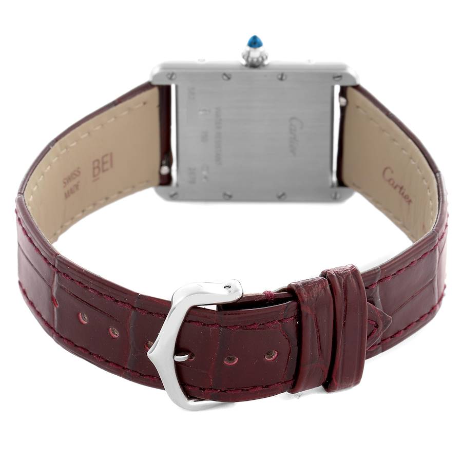 Cartier Tank Louis Large White Gold Brown Strap Mens Watch W1540956