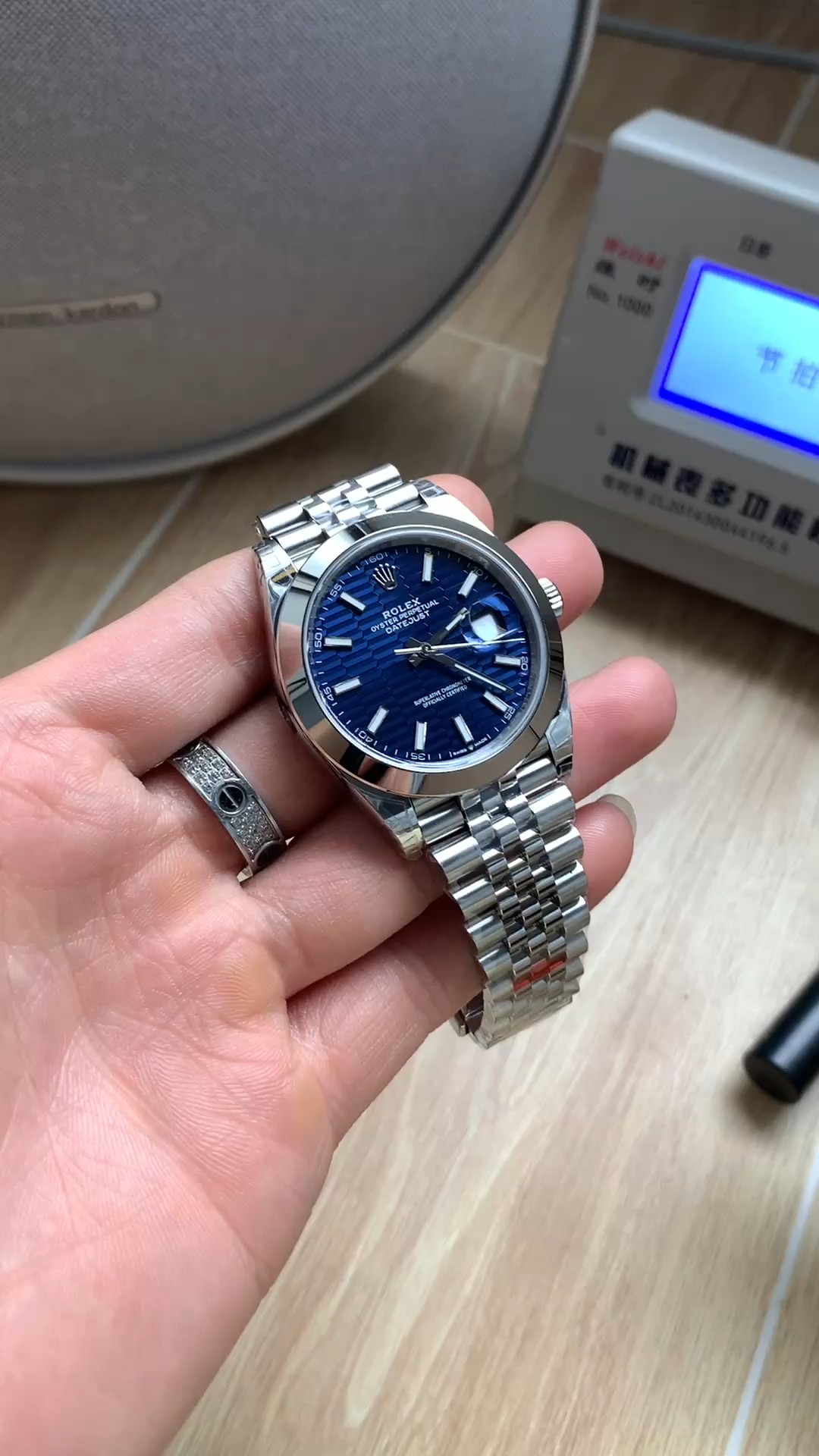 Rolex Datejust 41 Stainless Steel Smooth 126300 0024 Blue Stick Dial