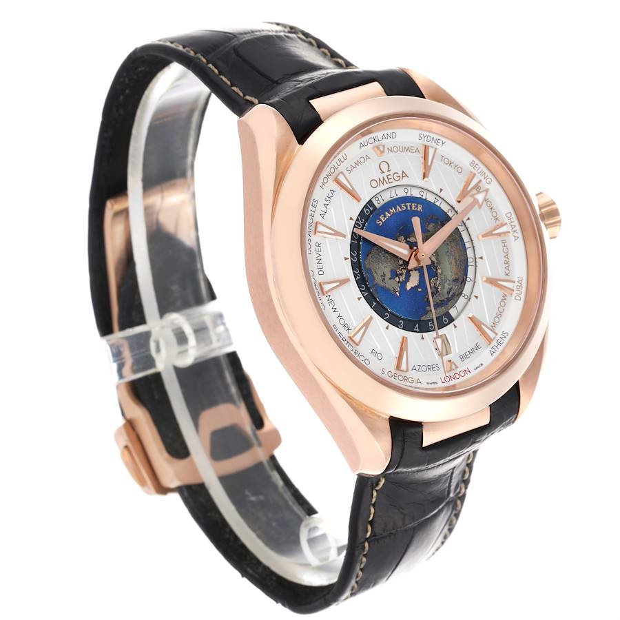 Omega Aqua Terra 43 Worldtimer Rose Gold Mens Watch 220.53.43.22.02.001