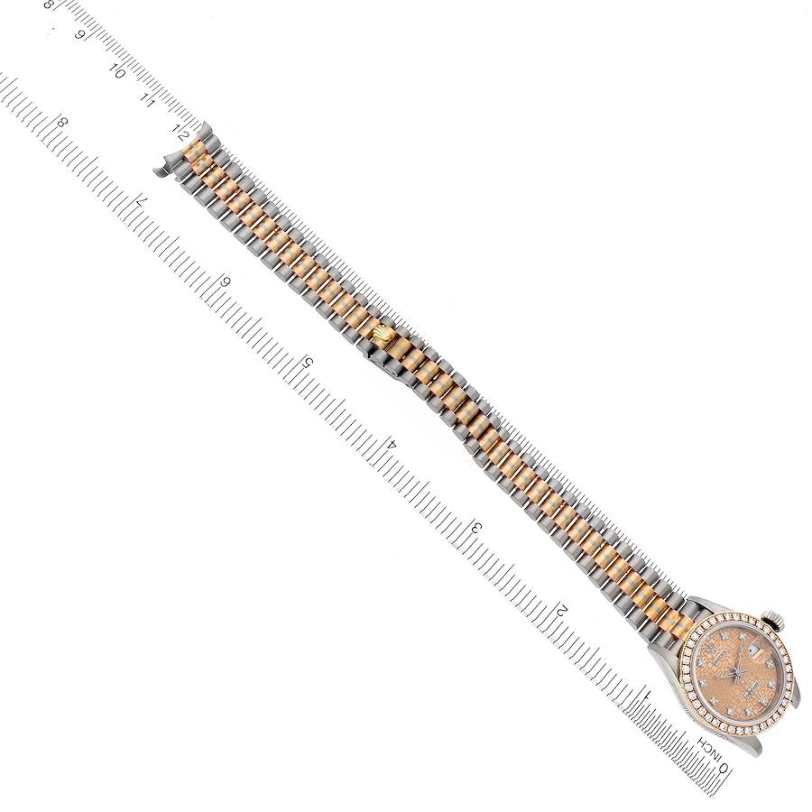Rolex President Tridor White Yellow Rose Gold Diamond Ladies Watch 69139