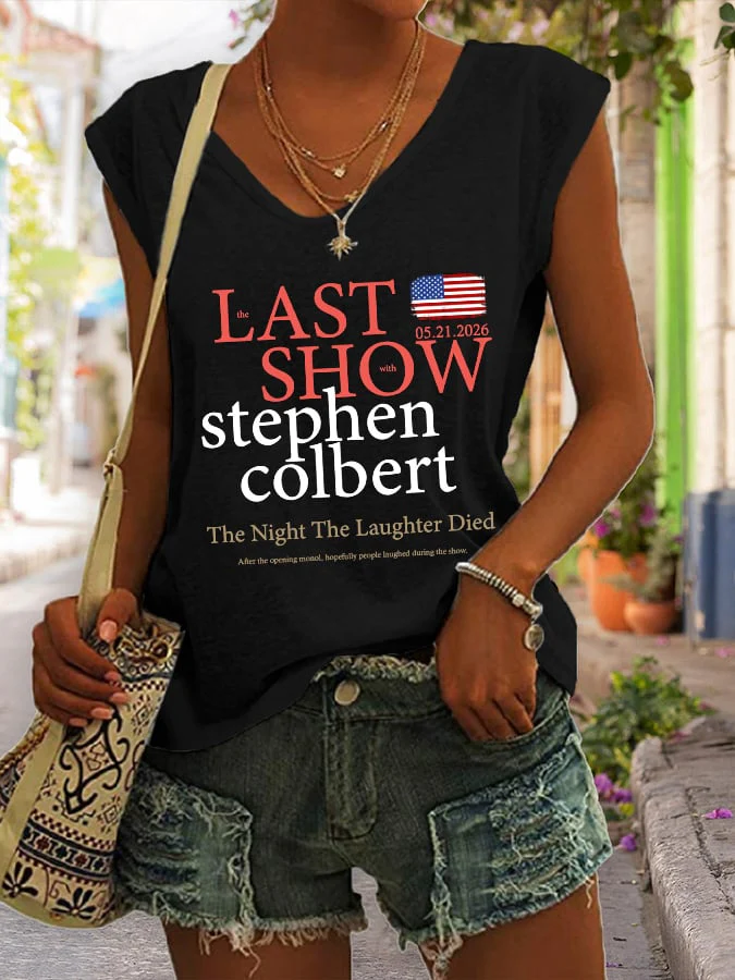 🔥Buy 3 Get 15% Off🔥Retro Last Show 05.21.2026 The Night The Laughter Died After The Opening Monol, Hopefully People Laughed During The Show Print Tops Tank