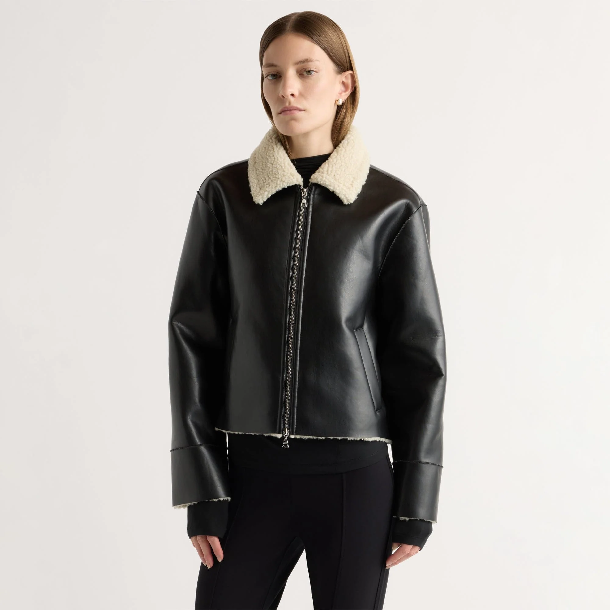 Bonnie Shearling-Collar Coat