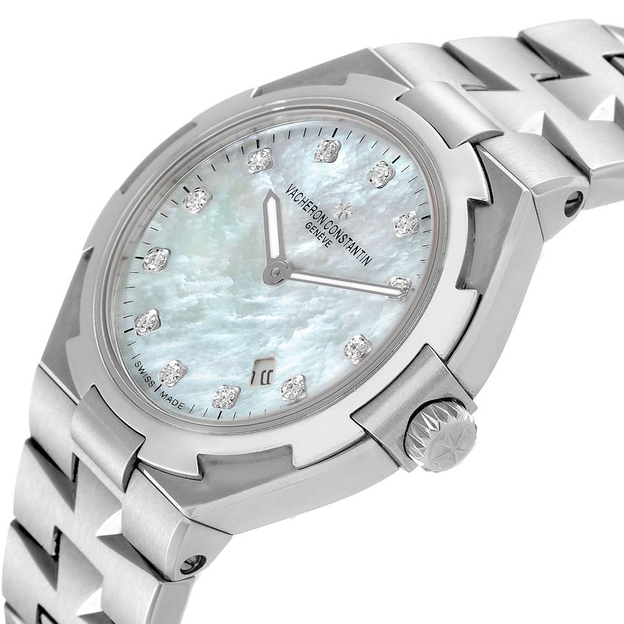 Vacheron Constantin Overseas 34 Steel MOP Diamond Ladies Watch 25750
