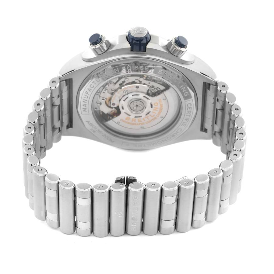 Breitling Super Chronomat B01 Blue Dial Steel Mens Watch AB0136