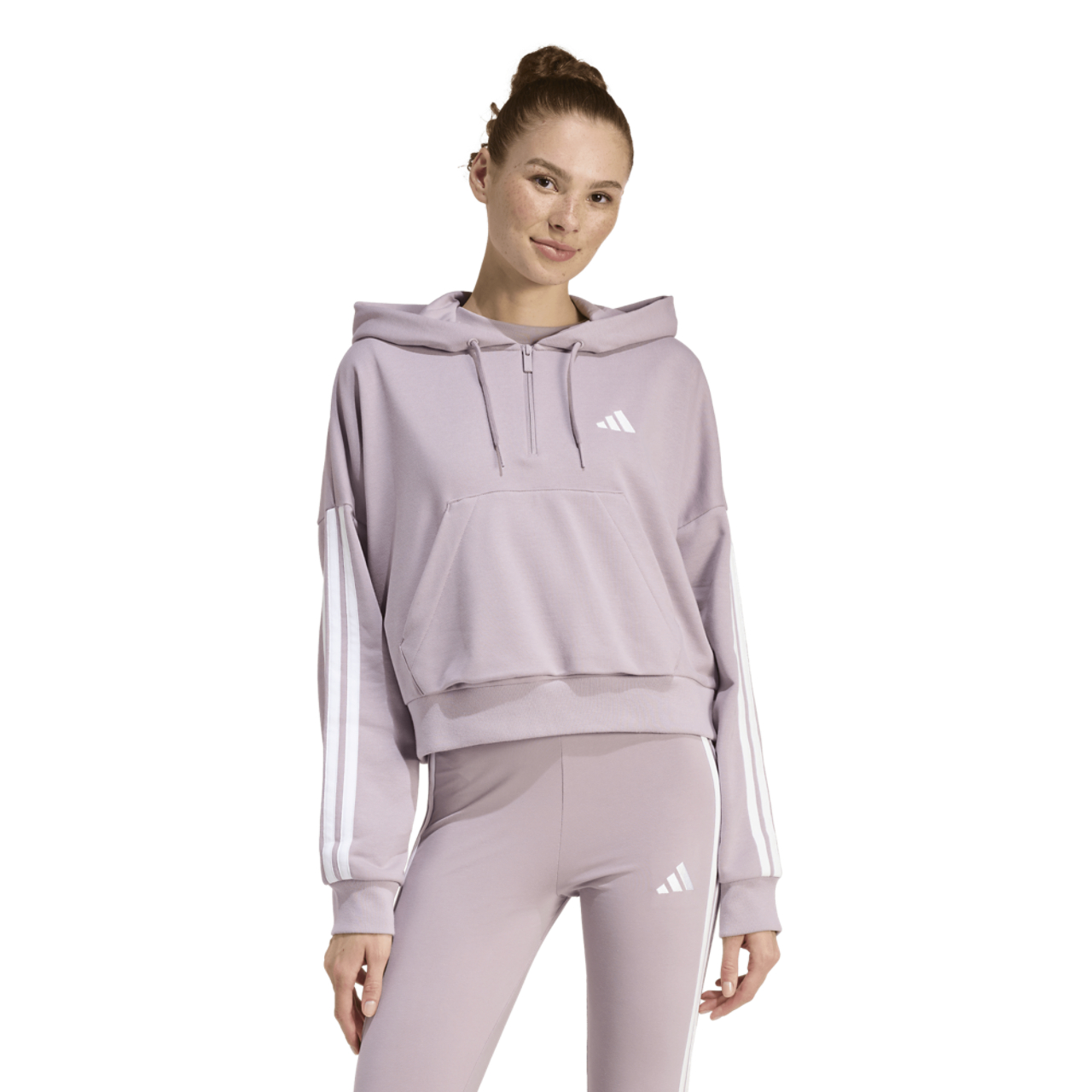 adidas Essentials 3-Stripes French Terry Qtr Zip Hoodie